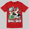 Jordan 5 Retro Fire Red Black Tongue (2025) DopeSkill T-Shirt Born To Be Rich Graphic Streetwear - Red
