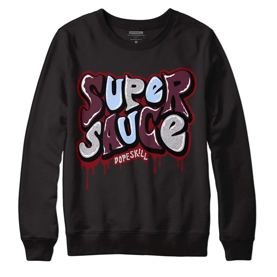 Jordan 5 Retro Burgundy (2023) DopeSkill Sweatshirt Super Sauce Graphic Streetwear - Black