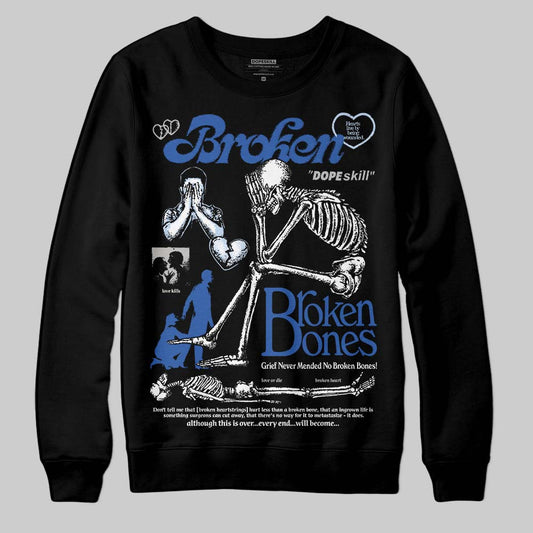 Awake NY x Jordan 5 Retro 'Black Racer Blue' DopeSkill Sweatshirt Broken Bones Graphic Streetwear - Black