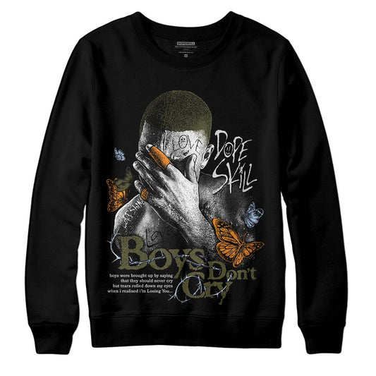 Jordan 5 "Olive" DopeSkill Sweatshirt Boys Don't Cry Graphic Streetwear - Black