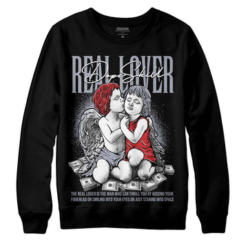 Jordan 4 “Bred Reimagined” DopeSkill Sweatshirt Real Lover Graphic Streetwear - Black