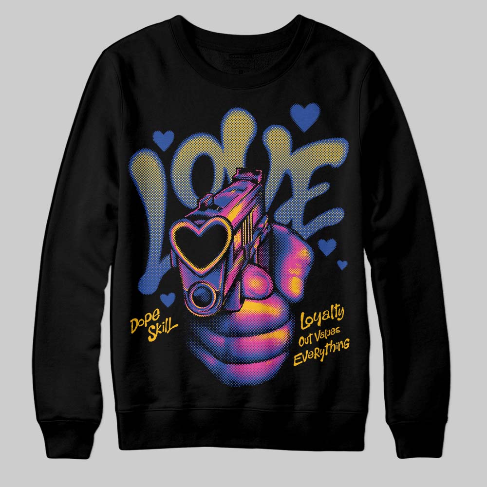Royal Blue Sneakers DopeSkill Sweatshirt Love Shot Graphic Streetwear - black