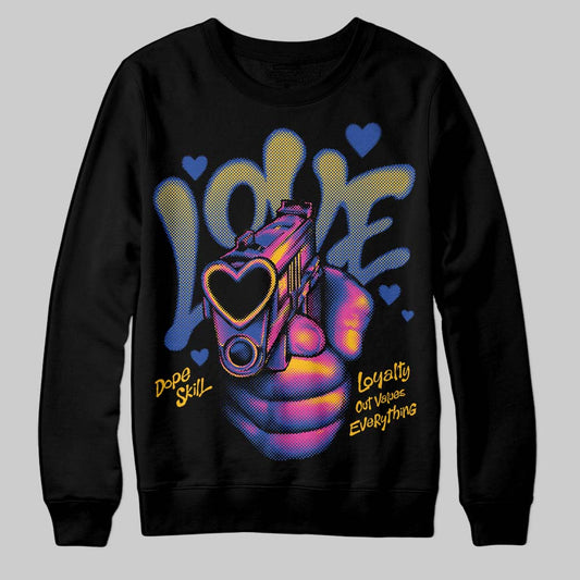Royal Blue Sneakers DopeSkill Sweatshirt Love Shot Graphic Streetwear - black