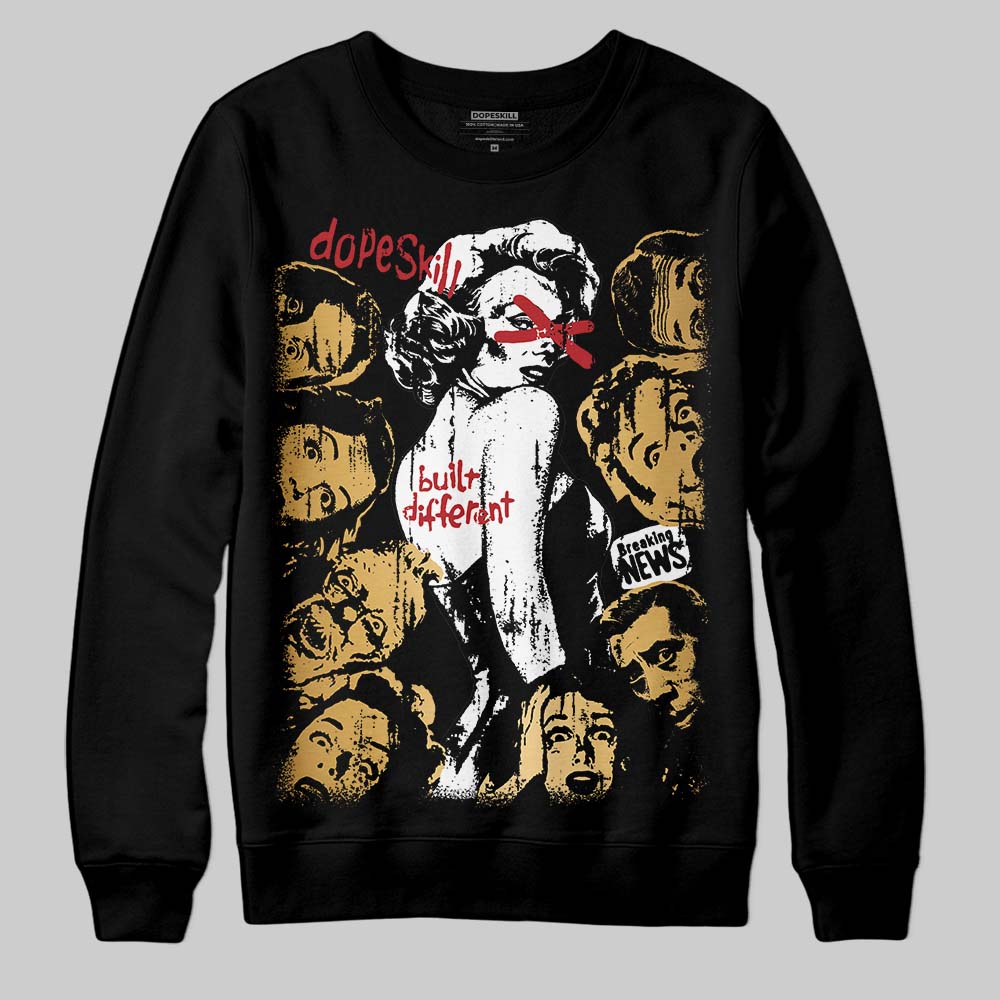 Jordan 12 Retro 'Taxi' 2025 DopeSkill Sweatshirt Built Different Graphic Streetwear - Black