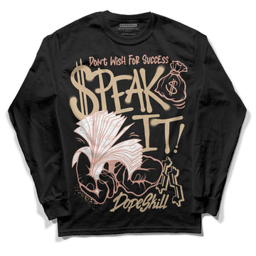 TAN Sneakers DopeSkill Long Sleeve T-Shirt Speak It Graphic Streetwear - Black