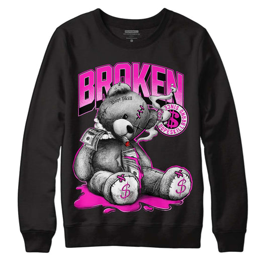 Dunk Low GS “Active Fuchsia” DopeSkill Sweatshirt Sick Bear Graphic Streetwear - Black