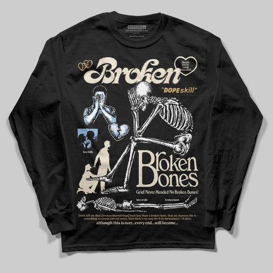 Nike Air Diamond Turf Must Be the Money DopeSkill Long Sleeve T-Shirt Broken Bones Graphic Streetwear - Black