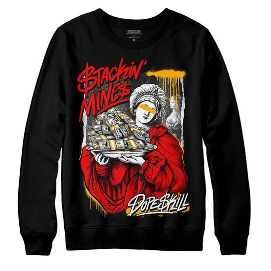 Red Sneakers DopeSkill Sweatshirt Stackin Mines Graphic Streetwear - Black