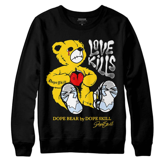 Jordan 6 “Yellow Ochre” DopeSkill Sweatshirt Love Kills Graphic Streetwear - Black