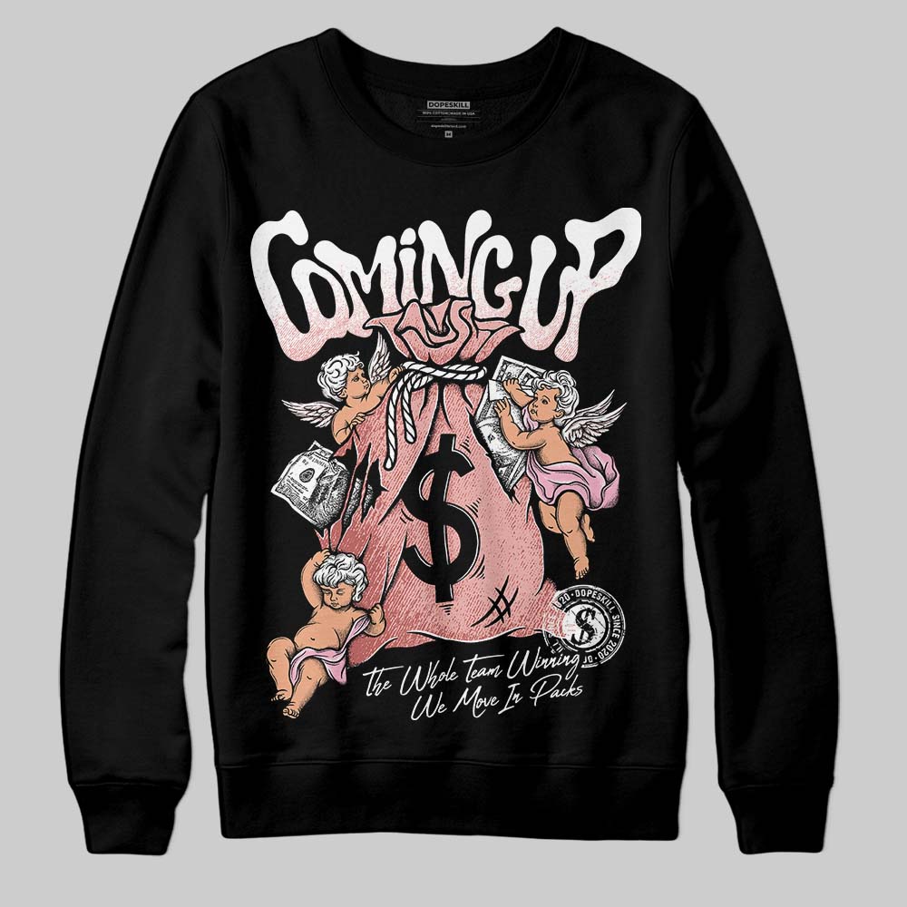 Jordan 1 Low OG “Rust Pink” DopeSkill Sweatshirt Money Bag Coming Up Graphic Streetwear - Black