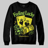 Neon Green Sneakers DopeSkill Sweatshirt Feeling Lucky Graphic Streetwear - Black