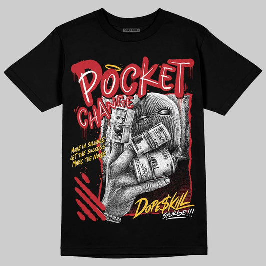 Jordan 14 Retro Ferrari (2025) DopeSkill T-Shirt Pocket Change Graphic Streetwear - Black