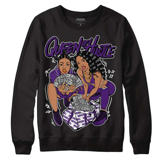 Jordan 12 “Field Purple” DopeSkill Sweatshirt Queen Of Hustle Graphic Streetwear - Black