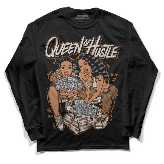 Jordan 3 Retro Palomino DopeSkill Long Sleeve T-Shirt Queen Of Hustle Graphic Streetwear - Black