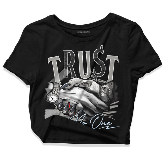 Jordan 6 Retro Cool Grey DopeSkill Women's Crop Top Trust No One Graphic Streetwear - Black