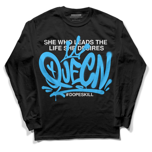 Jordan 1 High Retro OG “University Blue” DopeSkill Long Sleeve T-Shirt Queen Graphic Streetwear - Black