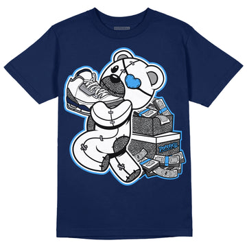 Jordan 3 "Midnight Navy" DopeSkill Navy T-shirt Bear Steals Sneaker Graphic Streetwear