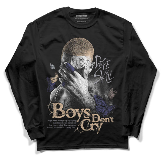 Jordan 4 Retro Frozen Moments DopeSkill Long Sleeve T-Shirt Boys Don't Cry Graphic Streetwear - Black