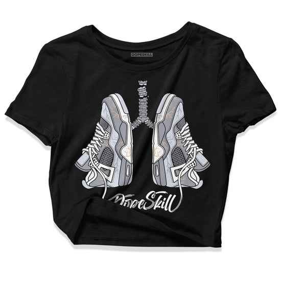 Jordan 4 Retro Frozen Moments DopeSkill Women's Crop Top Breathe Graphic Streetwear - Black 