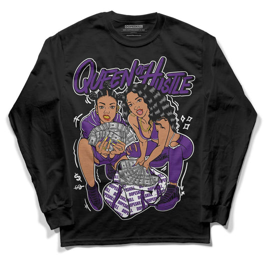 Jordan 12 “Field Purple” DopeSkill Long Sleeve T-Shirt Queen Of Hustle Graphic Streetwear - Black