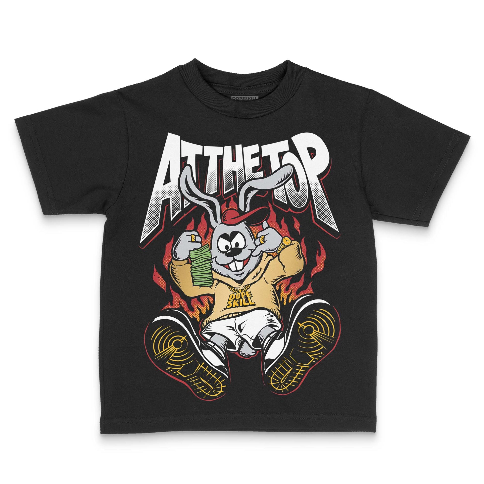 Jordan 12 Retro 'Taxi' 2025 DopeSkill Toddler Kids T-shirt At The Top Graphic Streetwear - black