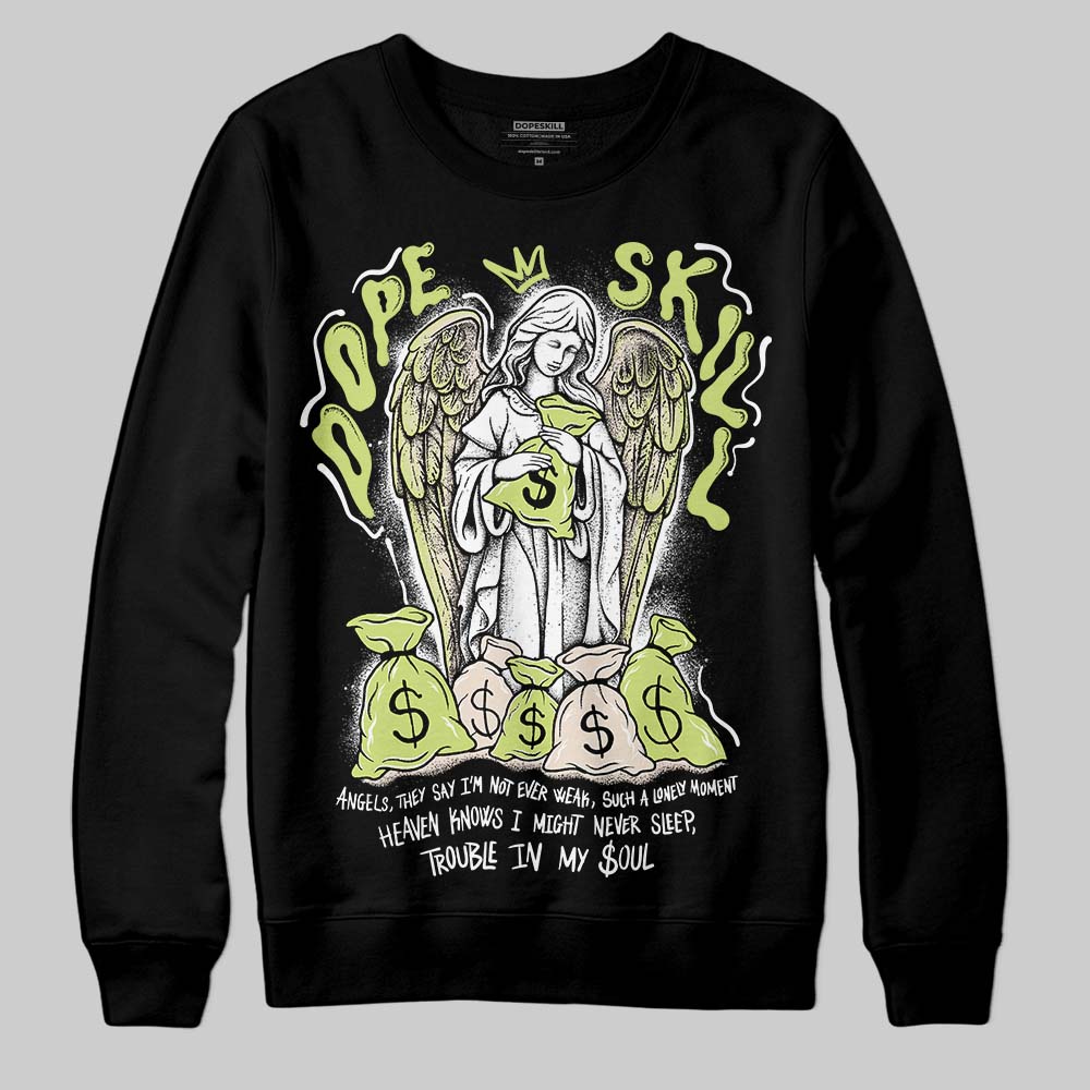 Jordan 5 “Luminous Green” DopeSkill Sweatshirt Angels Graphic Streetwear - Black