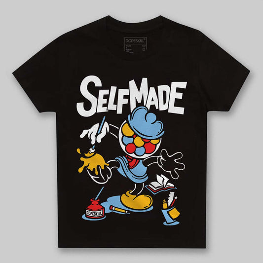 University Blue Sneakers DopeSkill Toddler Kids T-shirt Self Made Graphic Streetwear - Black
