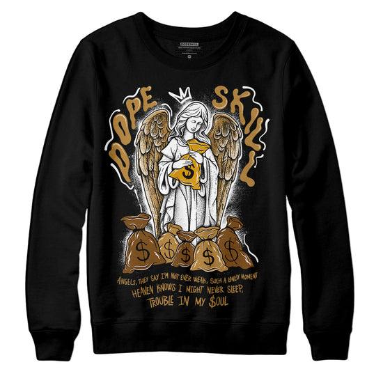 Jordan 13 Wheat 2023 DopeSkill Sweatshirt Angels Graphic Streetwear  - Black 