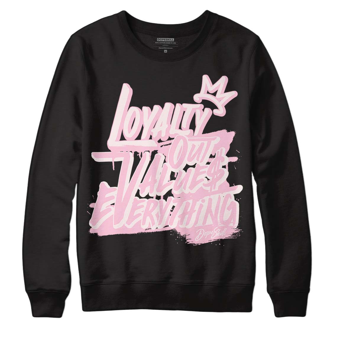 Dunk Low LX Pink Foam DopeSkill Sweatshirt LOVE Graphic Streetwear - Black