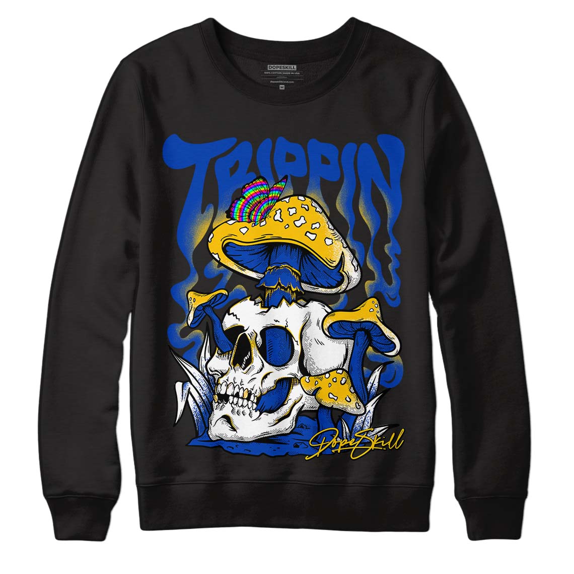 Jordan 14 “Laney” DopeSkill Sweatshirt Trippin Graphic Streetwear - Black