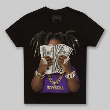 PURPLE Sneakers DopeSkill Toddler Kids T-shirt Rich Youth Graphic Streetwear  - Black