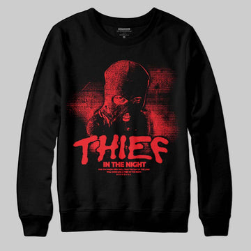 Red Sneakers DopeSkill Sweatshirt Thief In The Night Graphic Streetwear - Black