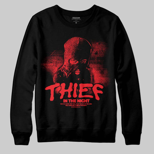 Red Sneakers DopeSkill Sweatshirt Thief In The Night Graphic Streetwear - Black