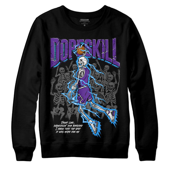 Jordan 3 Dark Iris DopeSkill Sweatshirt Thunder Dunk Graphic Streetwear - Black 