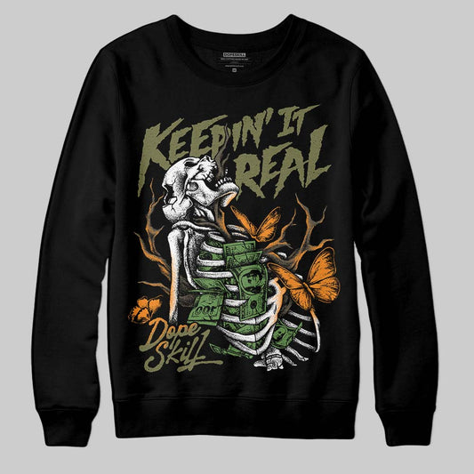 Olive Sneakers DopeSkill Sweatshirt Keepin' It Real Graphic Streetwear - black