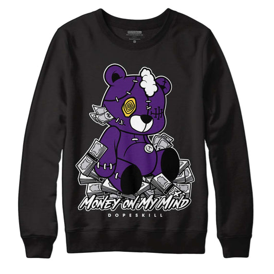 Jordan 12 “Field Purple” DopeSkill Sweatshirt MOMM Bear Graphic Streetwear - Black