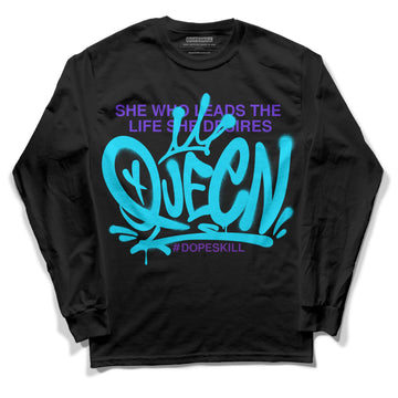 Jordan 6 "Aqua" DopeSkill Long Sleeve T-Shirt Queen Graphic Streetwear - Black 