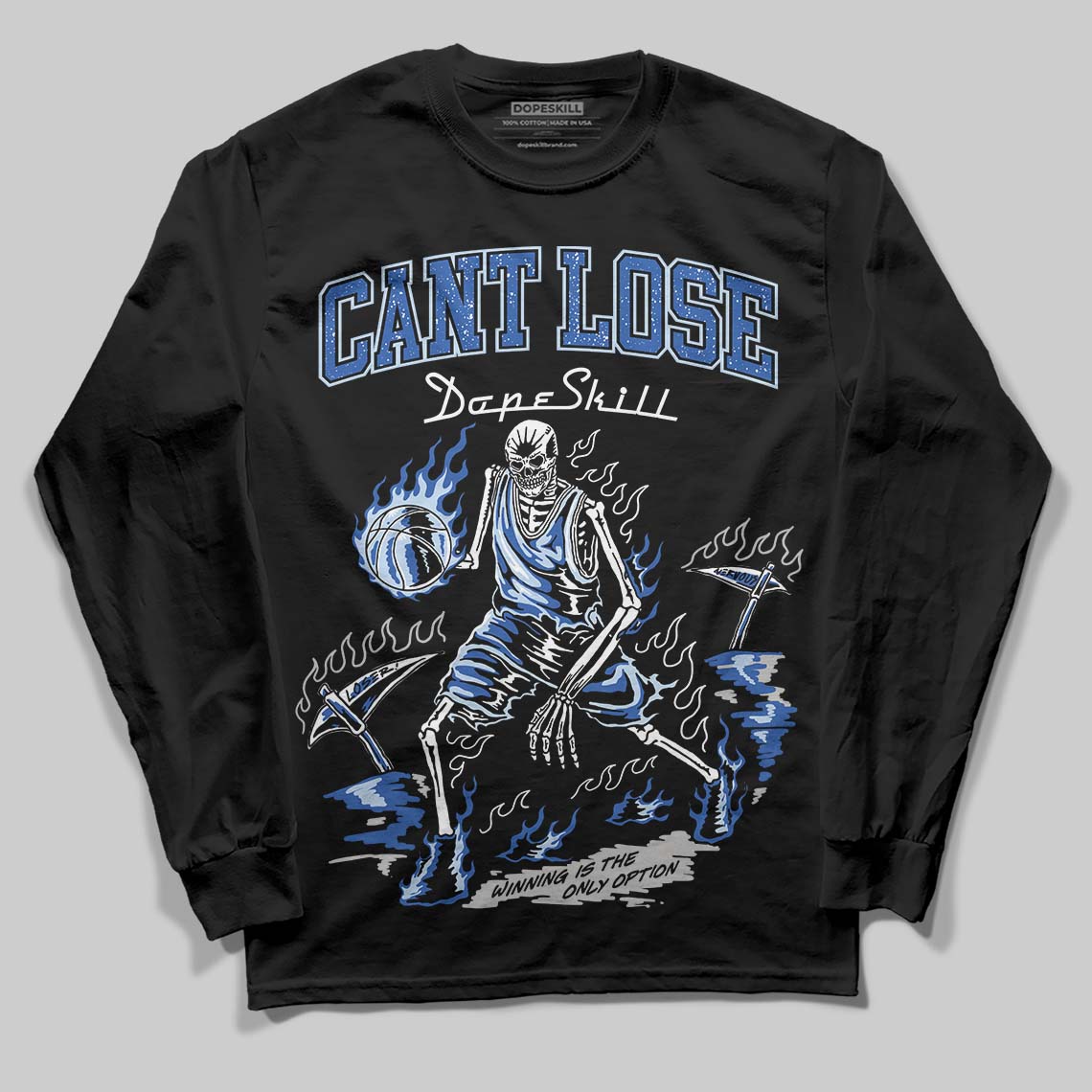 Awake NY x Jordan 5 Retro 'Black Racer Blue' DopeSkill Long Sleeve T-Shirt Cant Lose Graphic Streetwear - Black