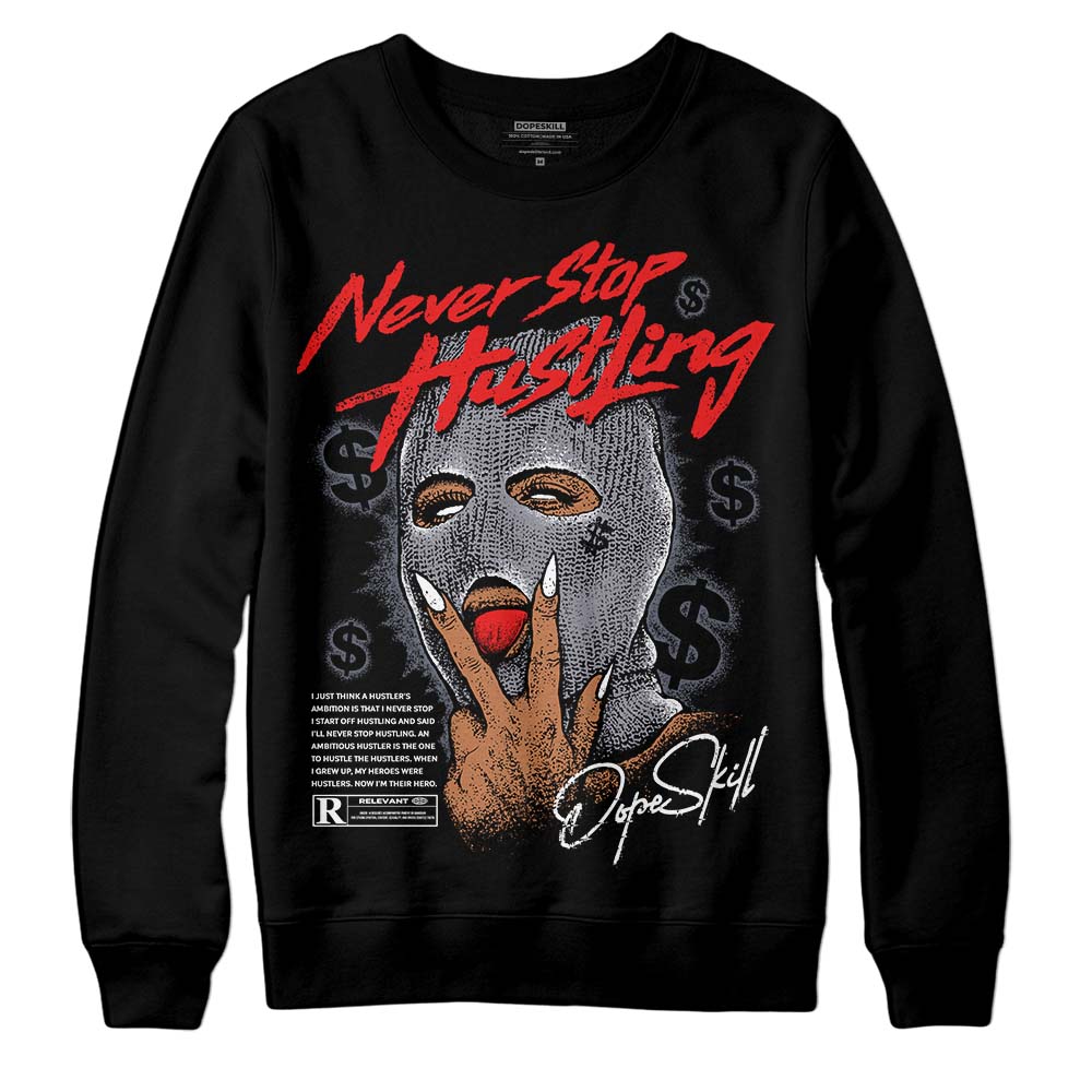 Jordan 14 Retro 'Stealth' DopeSkill Sweatshirt Never Stop Hustling Graphic Streetwear - Black