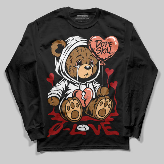 Jordan 1 High OG Rare Air “Cinnabar” DopeSkill Long Sleeve T-Shirt Broken Bear Graphic Streetwear - Black