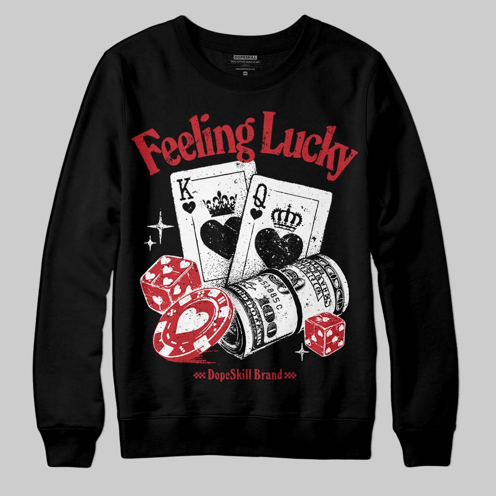 Jordan 11 Retro Low Bred (2025) DopeSkill Sweatshirt Feeling Lucky Graphic Streetwear - black