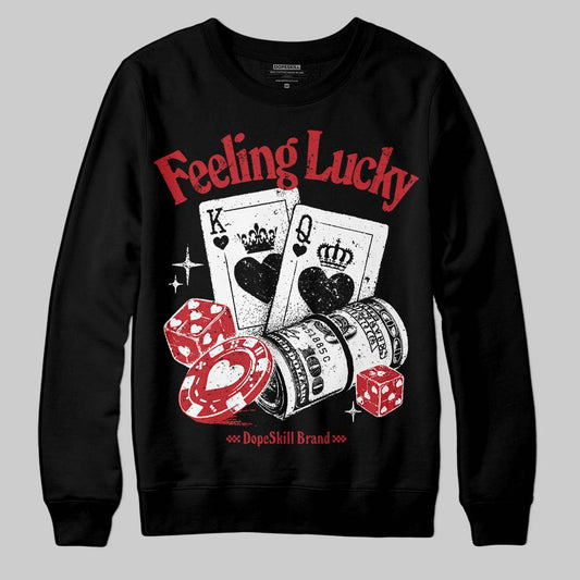 Jordan 11 Retro Low Bred (2025) DopeSkill Sweatshirt Feeling Lucky Graphic Streetwear - black