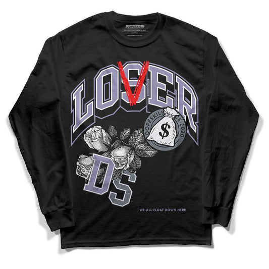 Jordan 5 Retro Low Indigo Haze DopeSkill Long Sleeve T-Shirt Loser Lover Graphic Streetwear - Black