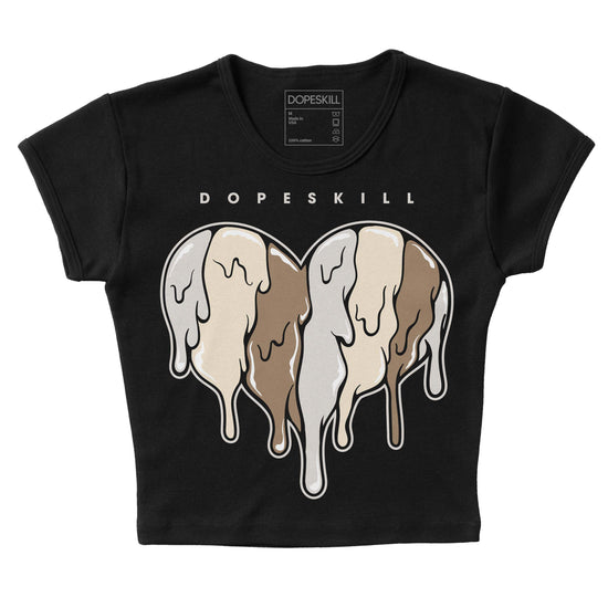 Jordan 5 SE “Sail” DopeSkill Women's Crop Top Slime Drip Heart Graphic Streetwear - Black