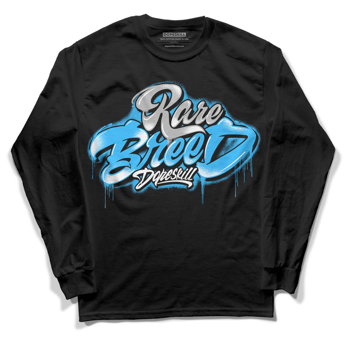 Jordan 2 Low "University Blue" DopeSkill Long Sleeve T-Shirt Rare Breed Type Graphic Streetwear - Black