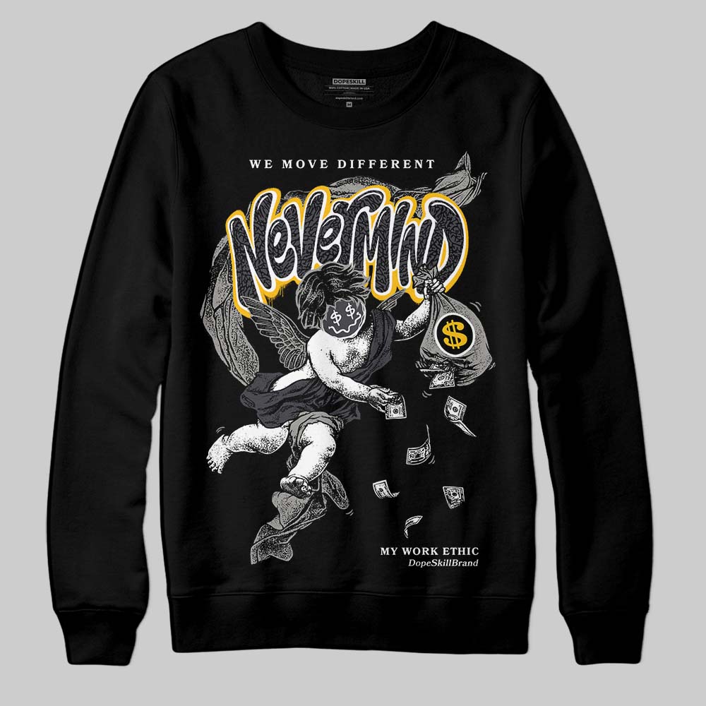 Jordan 3 Retro Black Cat DopeSkill Sweatshirt Nevermind Graphic Streetwear - Black