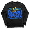 Royal Blue Sneakers DopeSkill Long Sleeve T-Shirt Queen Graphic Streetwear - Black