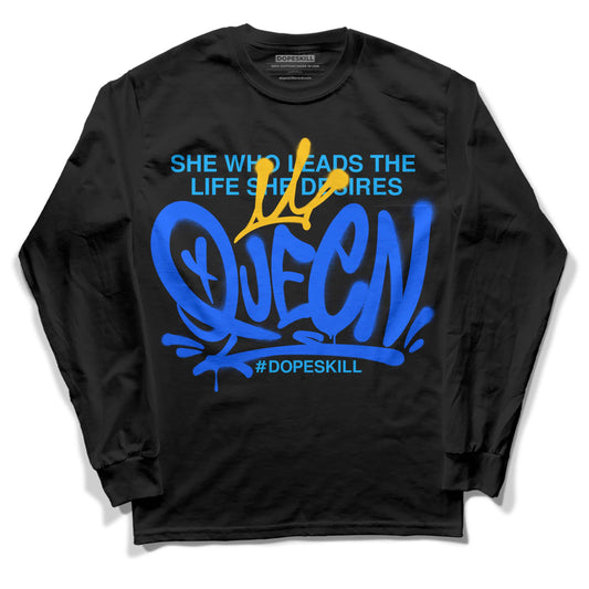 Royal Blue Sneakers DopeSkill Long Sleeve T-Shirt Queen Graphic Streetwear - Black