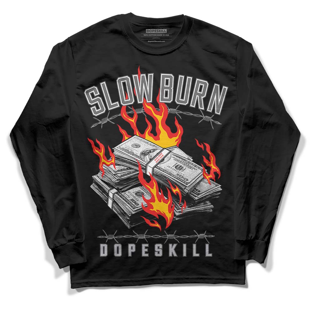 Grey Sneakers DopeSkill Long Sleeve T-Shirt Slow Burn Graphic Streetwear - Black