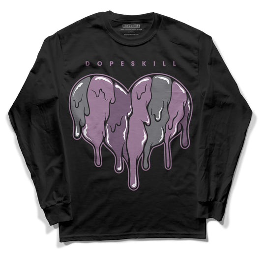 Jordan 2 “Mauve/Off-Noir” DopeSkill Long Sleeve T-Shirt Slime Drip Heart Graphic Streetwear - Black 